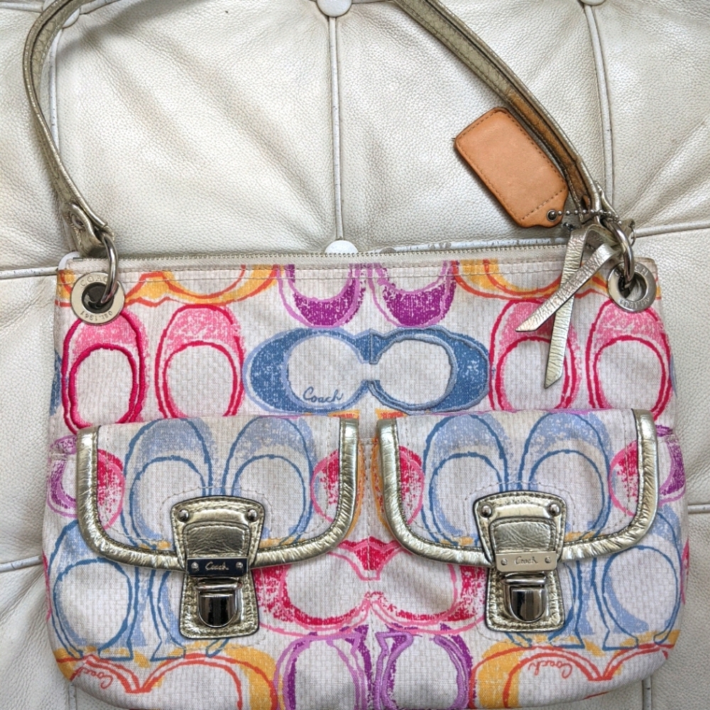 Coach canvas shoulder bag/ crossbody bag